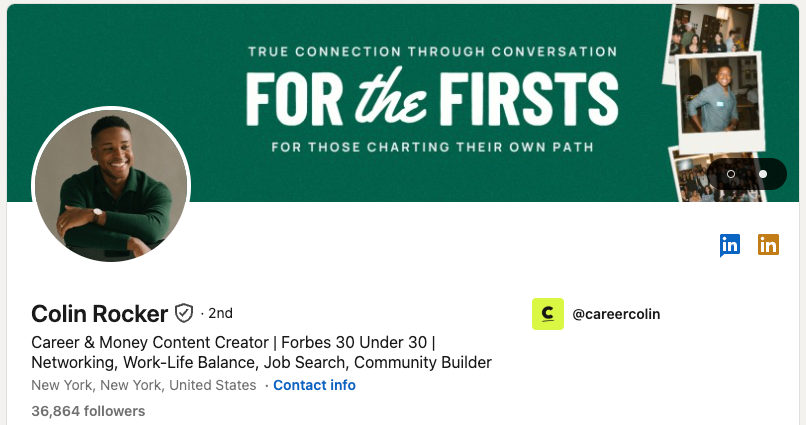 Colin Rocker LinkedIn profile