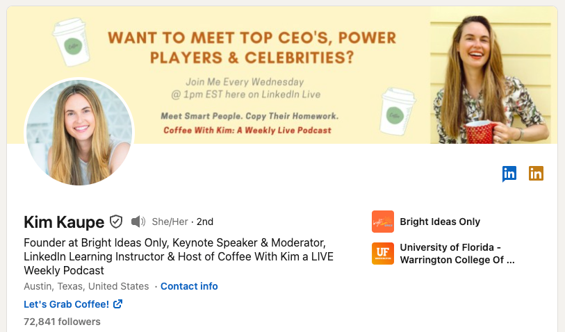 Kim Kaupe LinkedIn profile