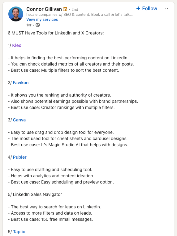 Best LinkedIn tools post