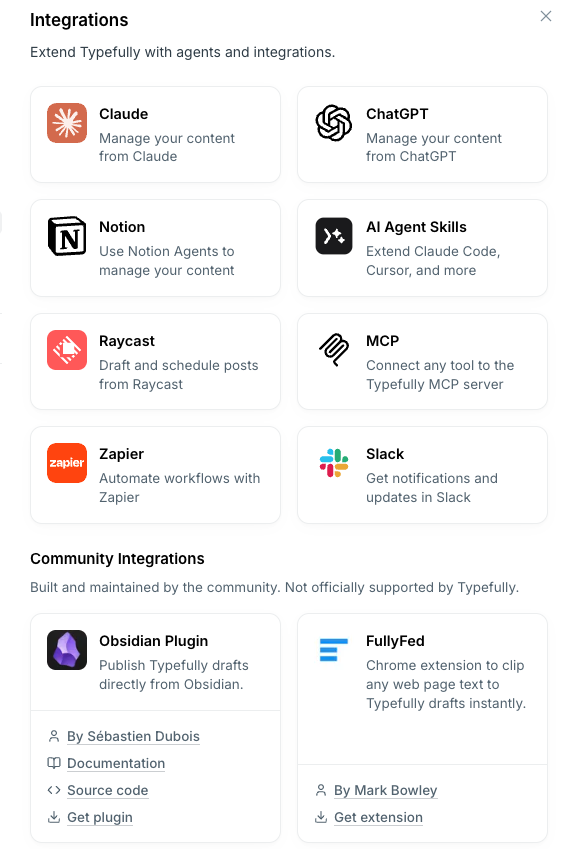 Typefuly integrations