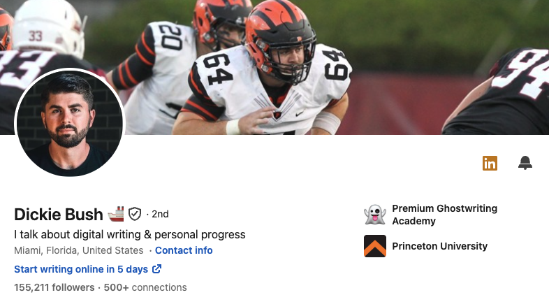 Dickie Bush LinkedIn