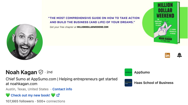 Noah Kagan LinkedIn