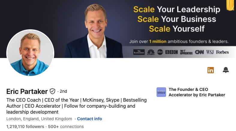 Eric Partaker LinkedIn