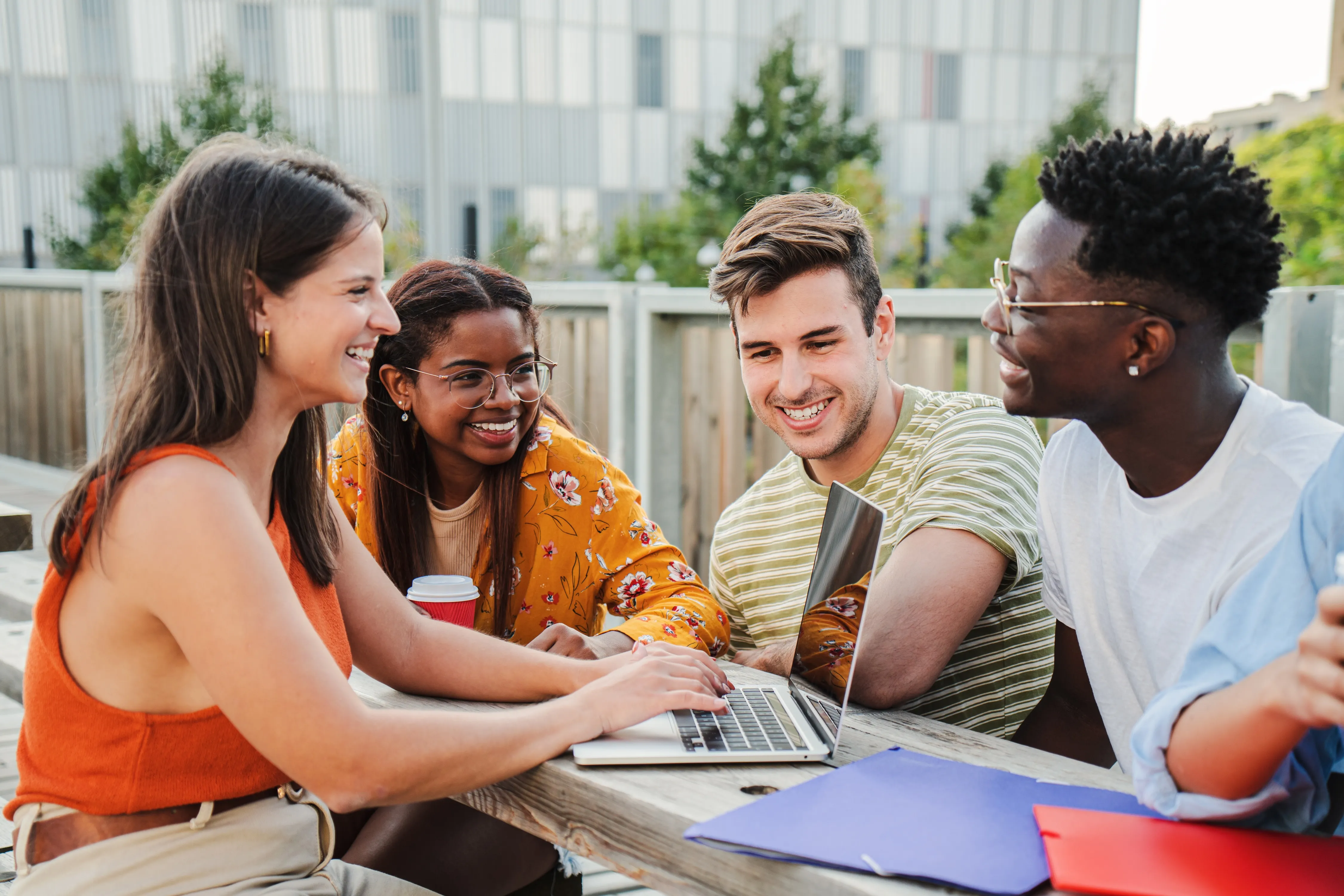 Studying with friends stock image