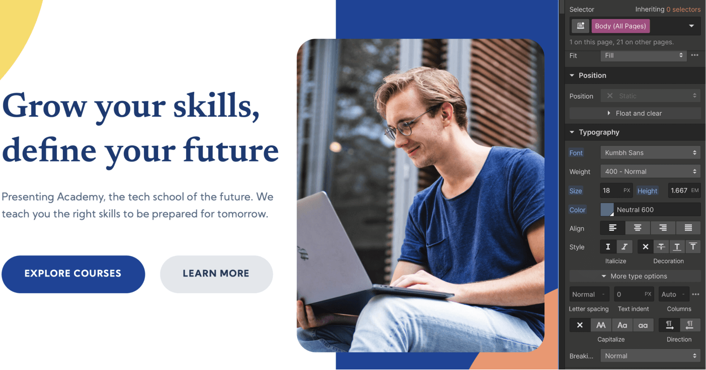 Typography - Education X Webflow Template