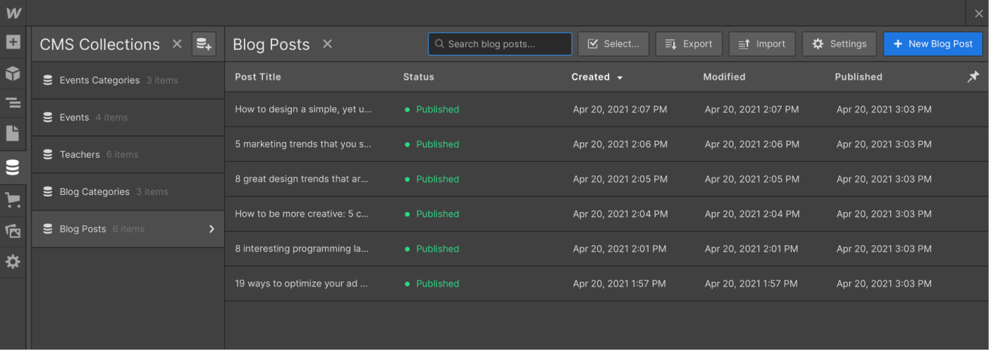 CMS Collection - Education X Webflow Template