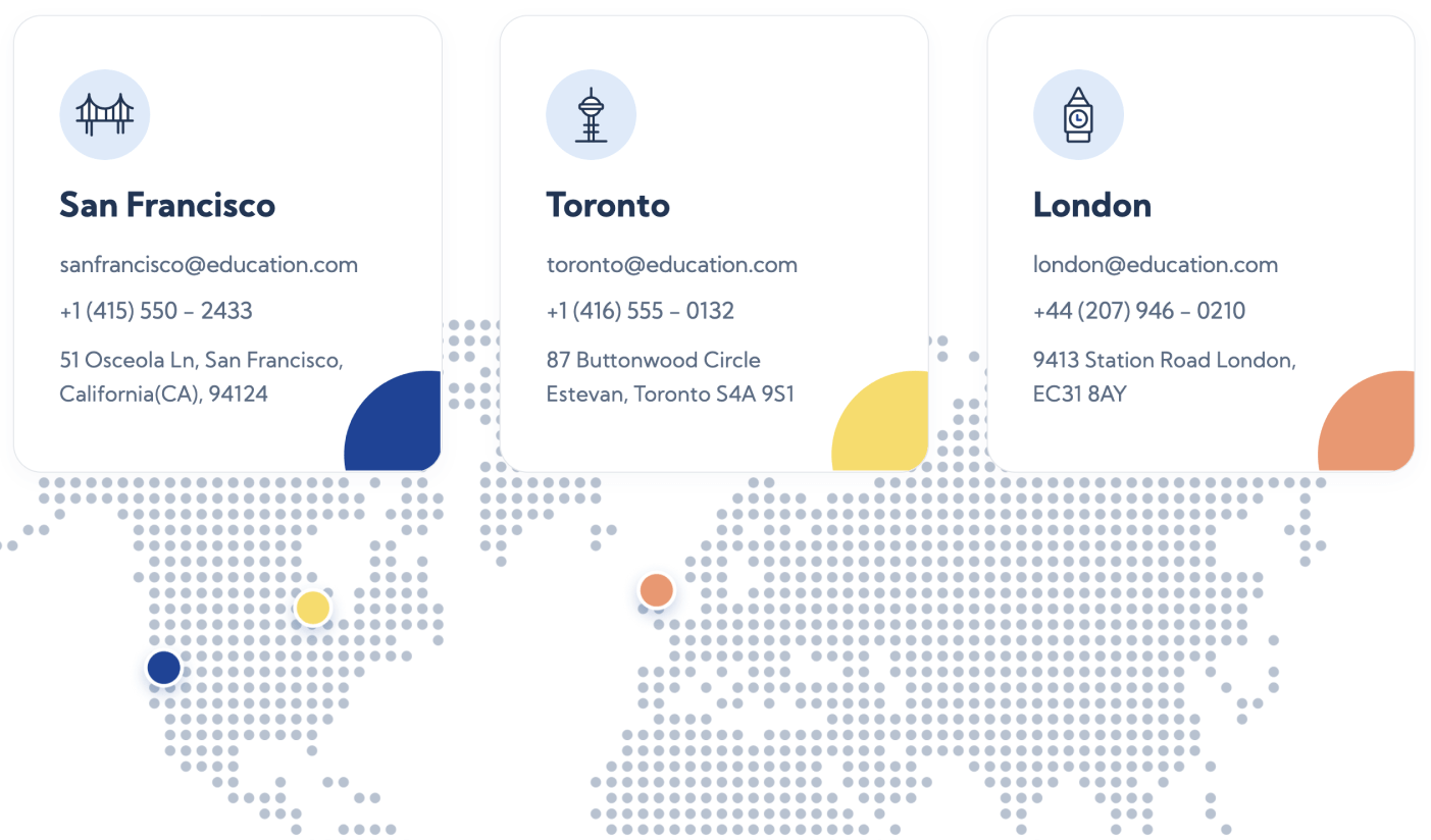 About Map - Education X Webflow Template