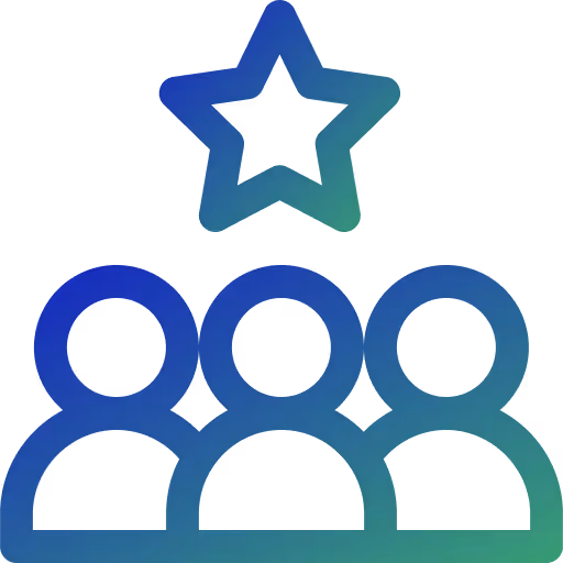 Icon of three people with a star above them.