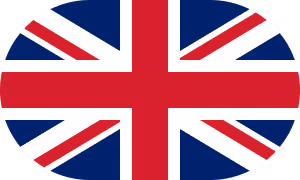 Drapeau du Royaume-Uni avec une forme ovale aux coins arrondis.