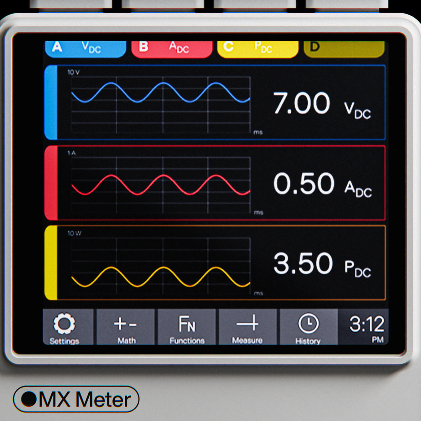Screen display of the MX Meter