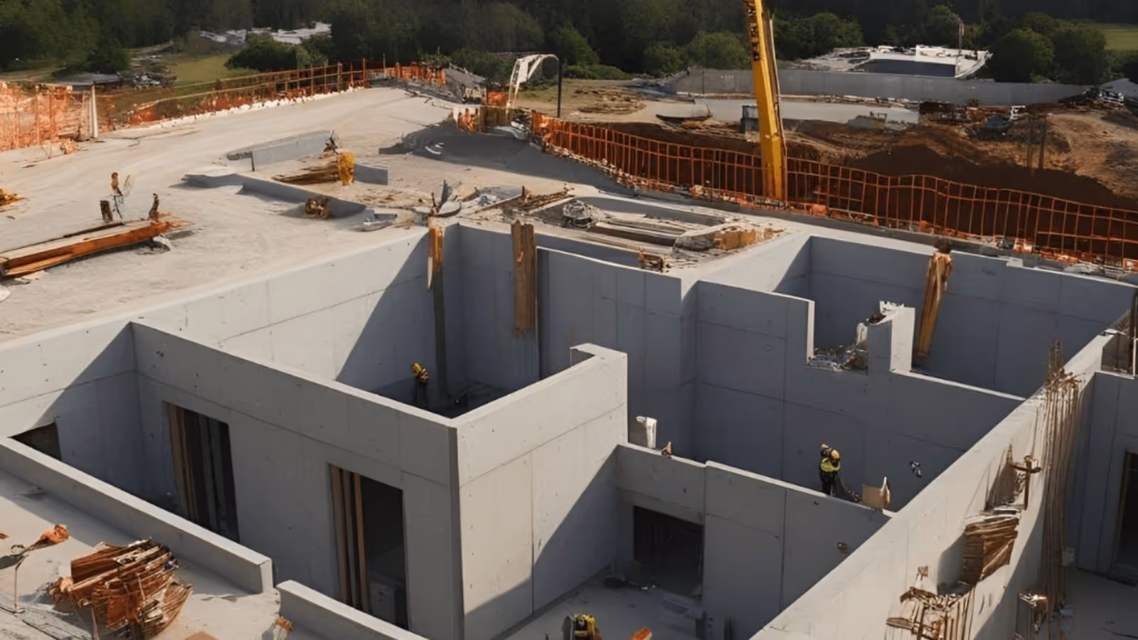 construction site with crane