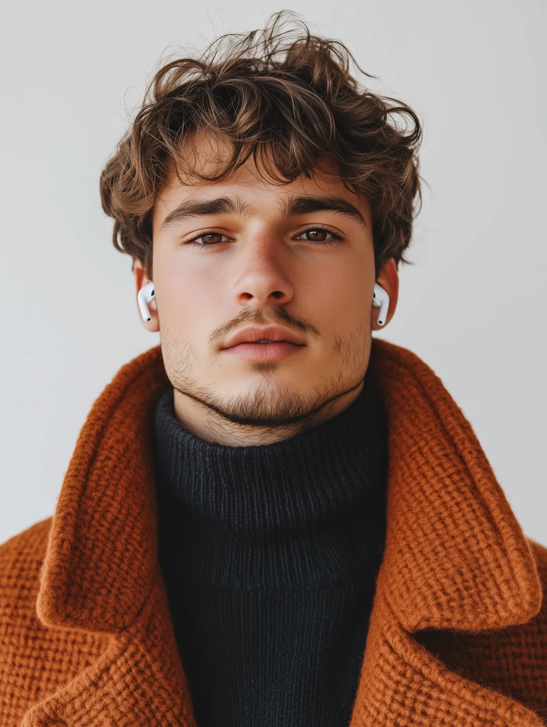 man wearing earphones