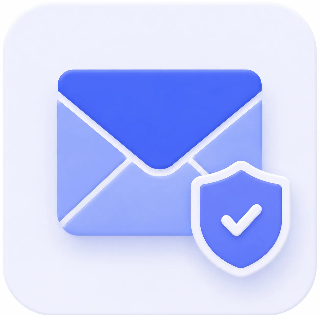 Blue envelope with shield and checkmark symbolizing secure mail or protected email communication.