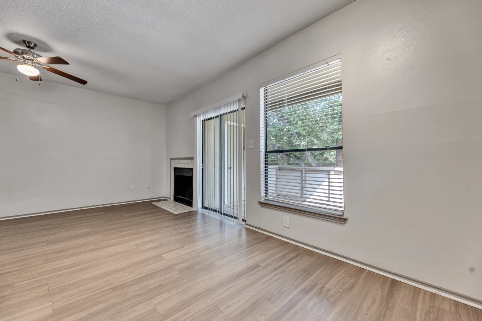 living area with fireplace 