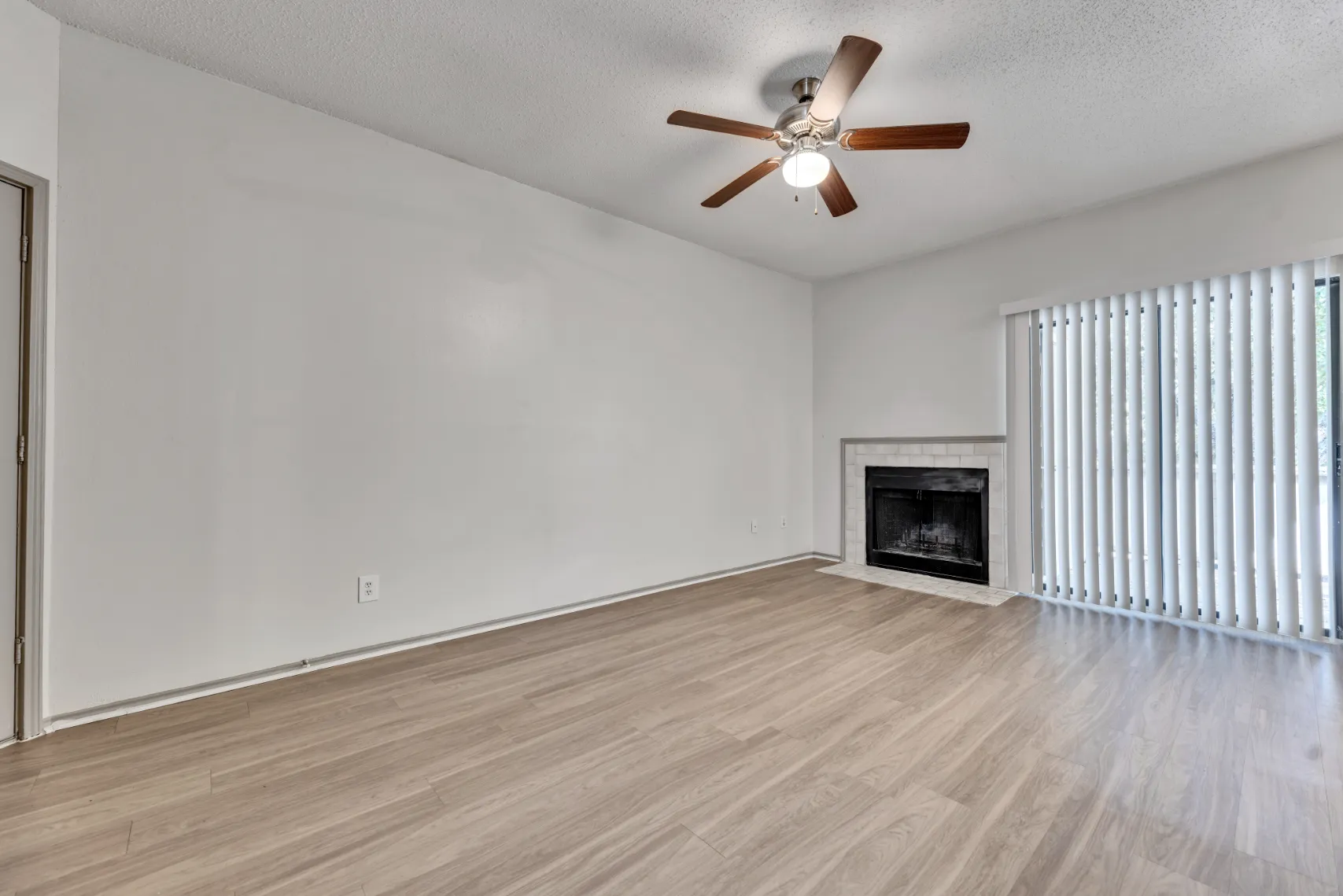 living area with fireplace 