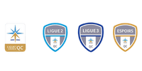 Logos de la Ligue 1 Québec, de la Ligue 2, de la Ligue 3 et des Espoirs