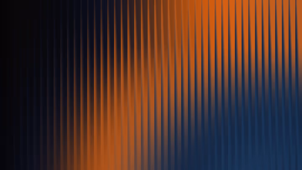Abstract pattern of vertical blue and orange gradient stripes with a blurred effect.