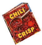 Cover of the book titled 'Chili Crisp' with a close-up image of chili crisp sauce and a metal spoon.