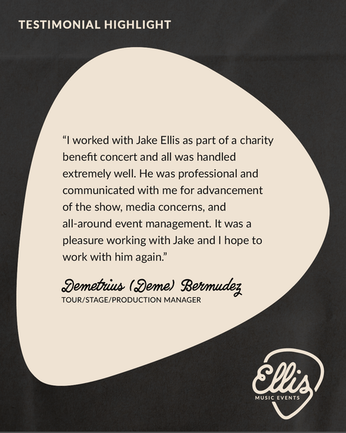 Ellis Music Events client testimonial