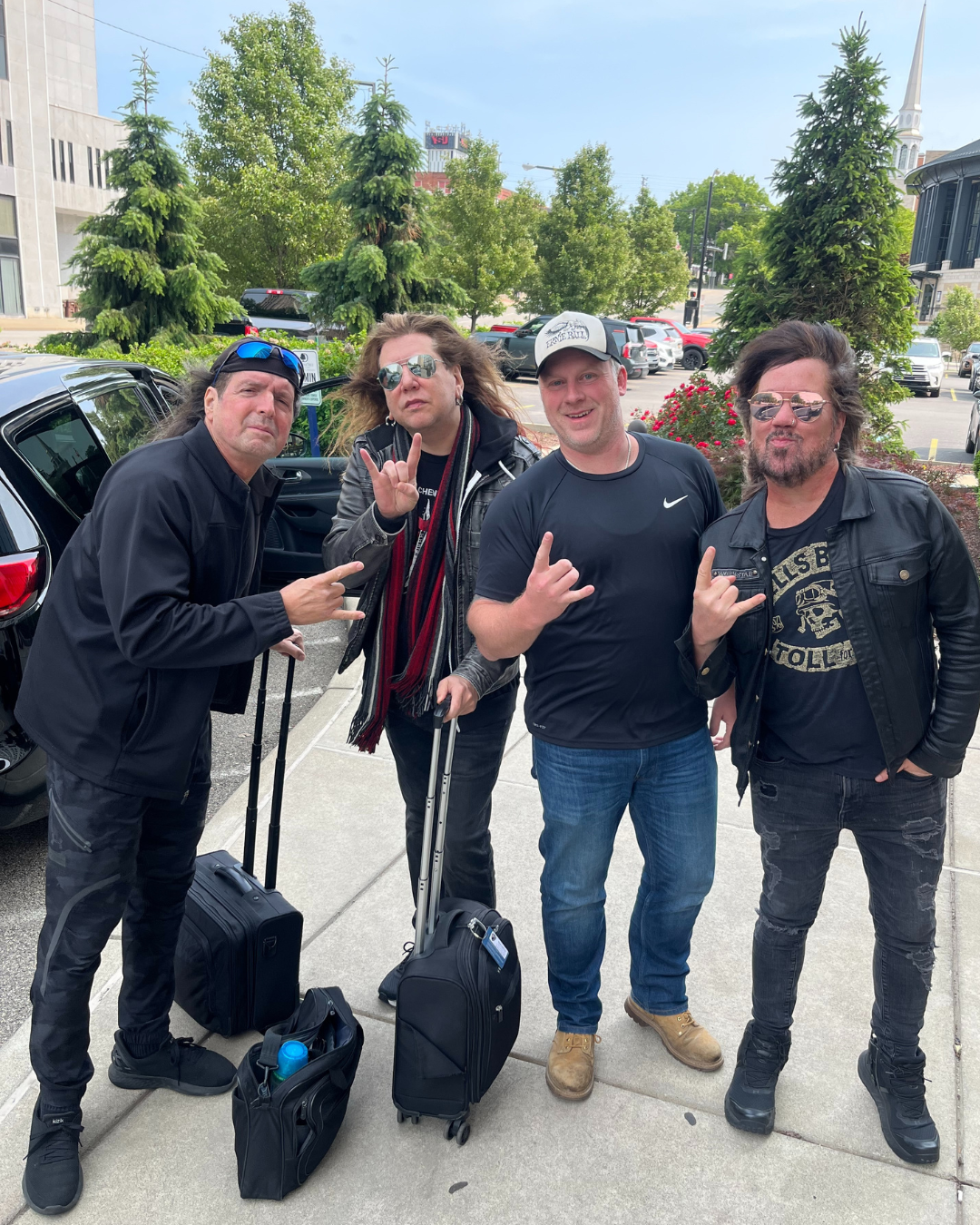 Jake Ellis with Bobby Rock, Patrick Kennison, and Marten Andersson