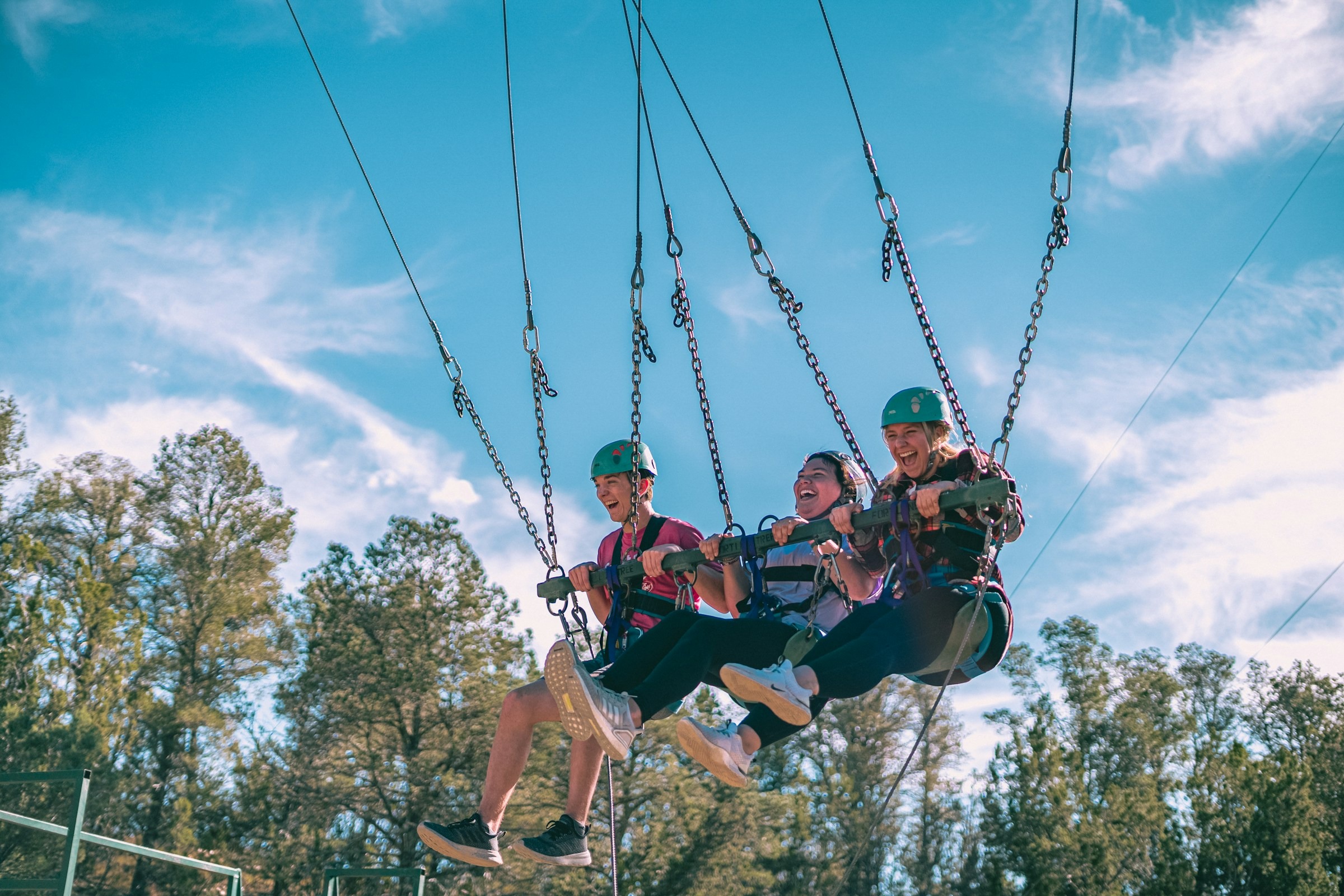 Indoor adventure zipline attraction