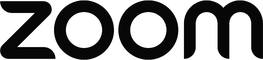 Zoom company logo text in bold black letters.