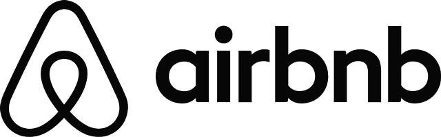 Airbnb logo with stylized A symbol to the left of the word 'airbnb' in lowercase black letters.