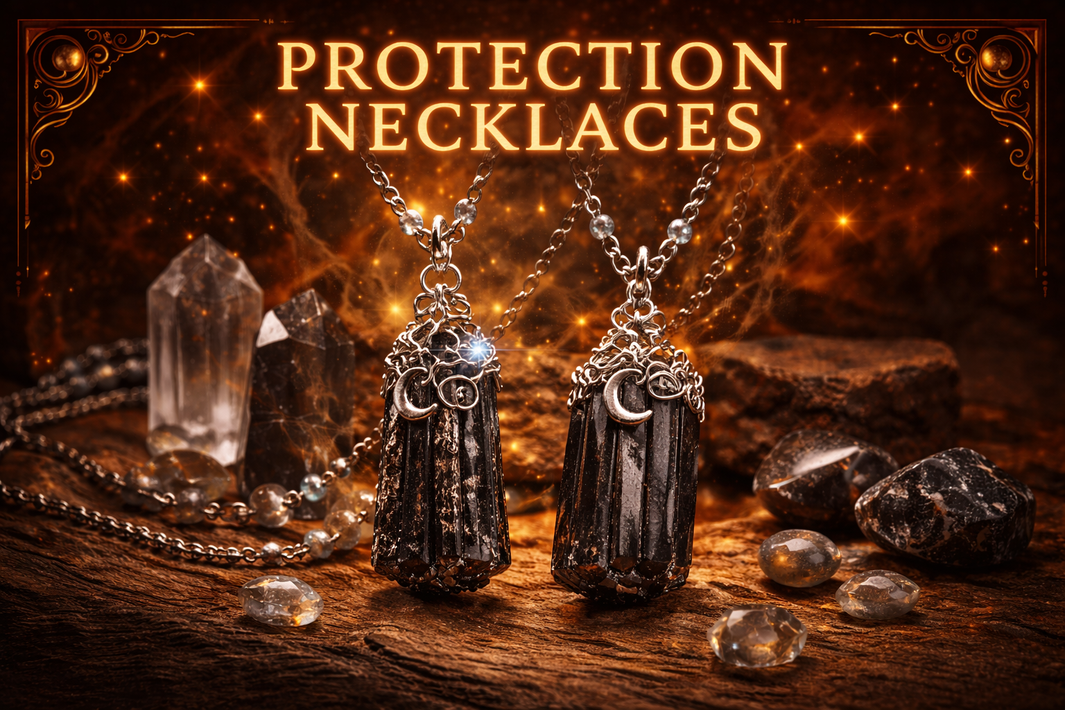 Black Tourmaline Protection Necklace for Spiritual Protection