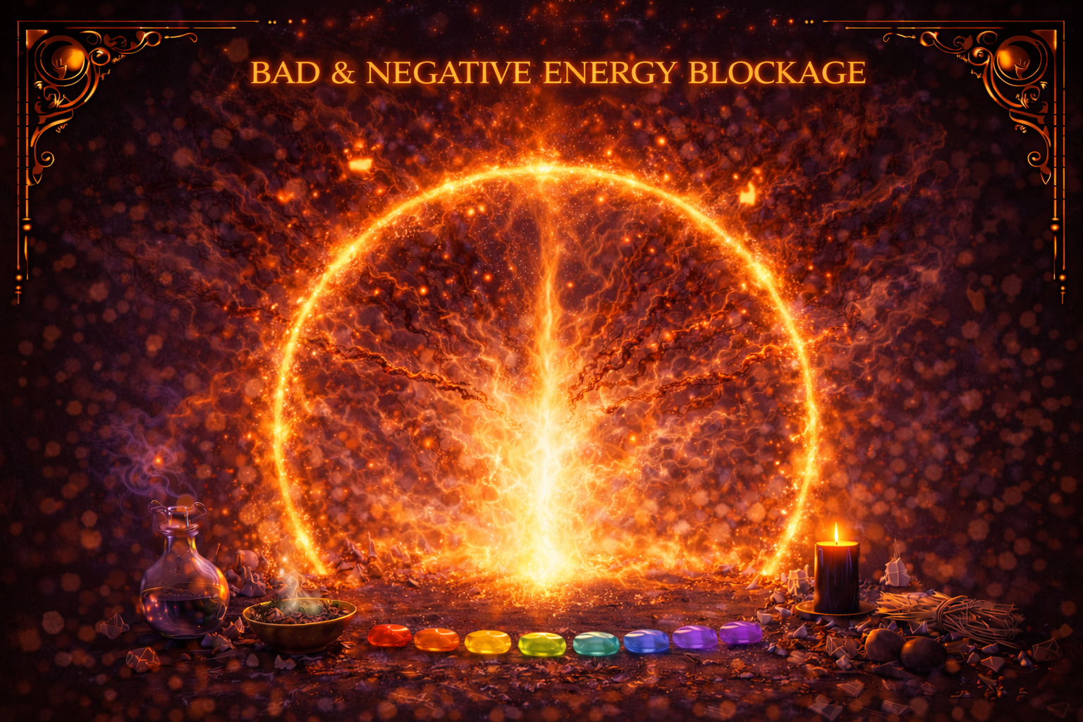 Protective energy shield surrounding person during spiritual work.