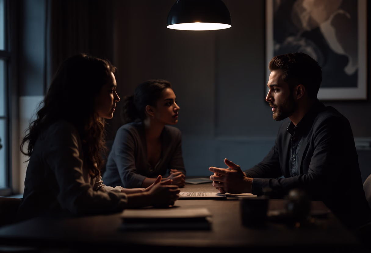 image of team discussion (for a hr tech)