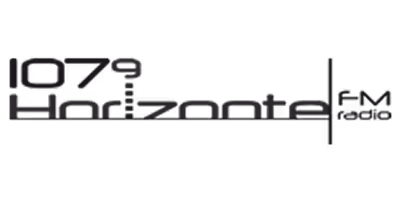 Logo with text '107.9 Horizontal FM radio'.