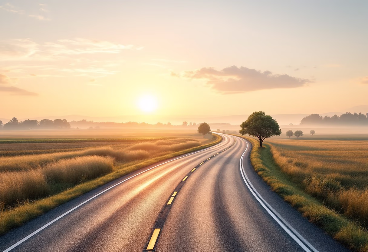 [background image] image of highway at dawn