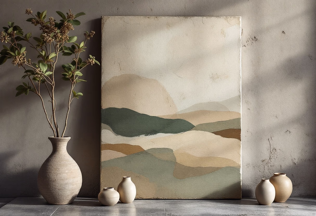 contemporary painting in art gallery