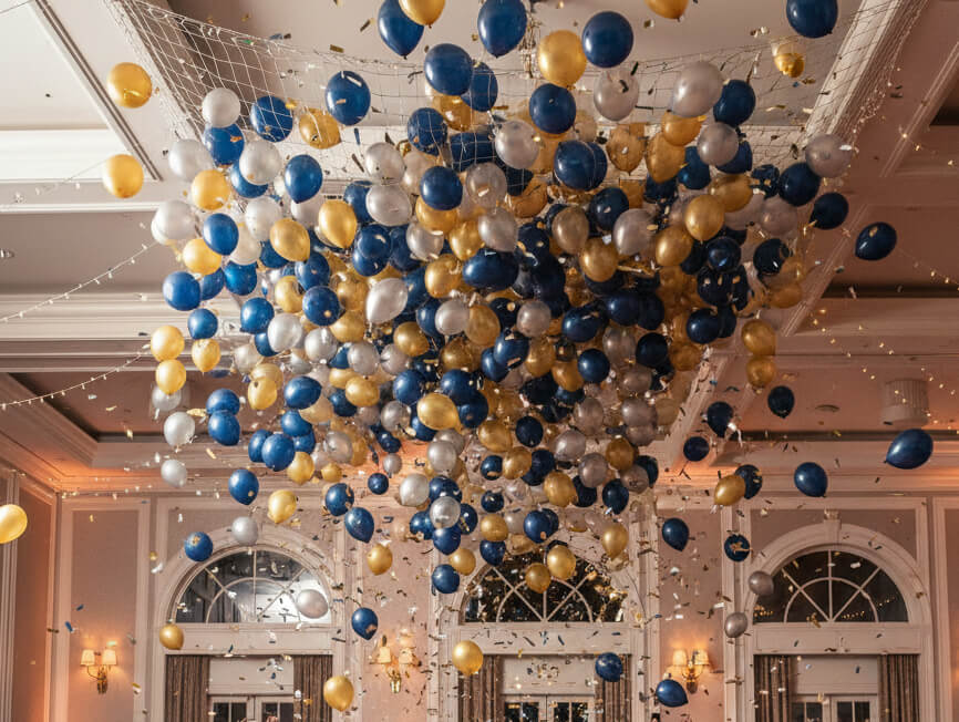 Balloon drop ceiling install in Dallas