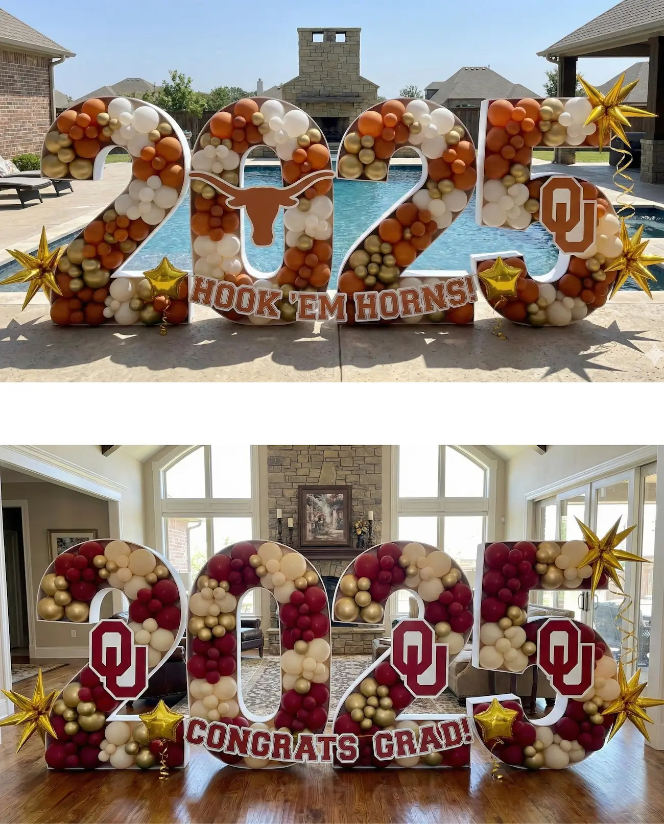 mosaic letters and numbers balloons in Dallas