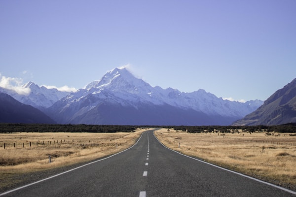 The road to Mt Cook.