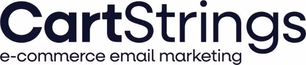 CartStrings logo with the tagline e-commerce email marketing.
