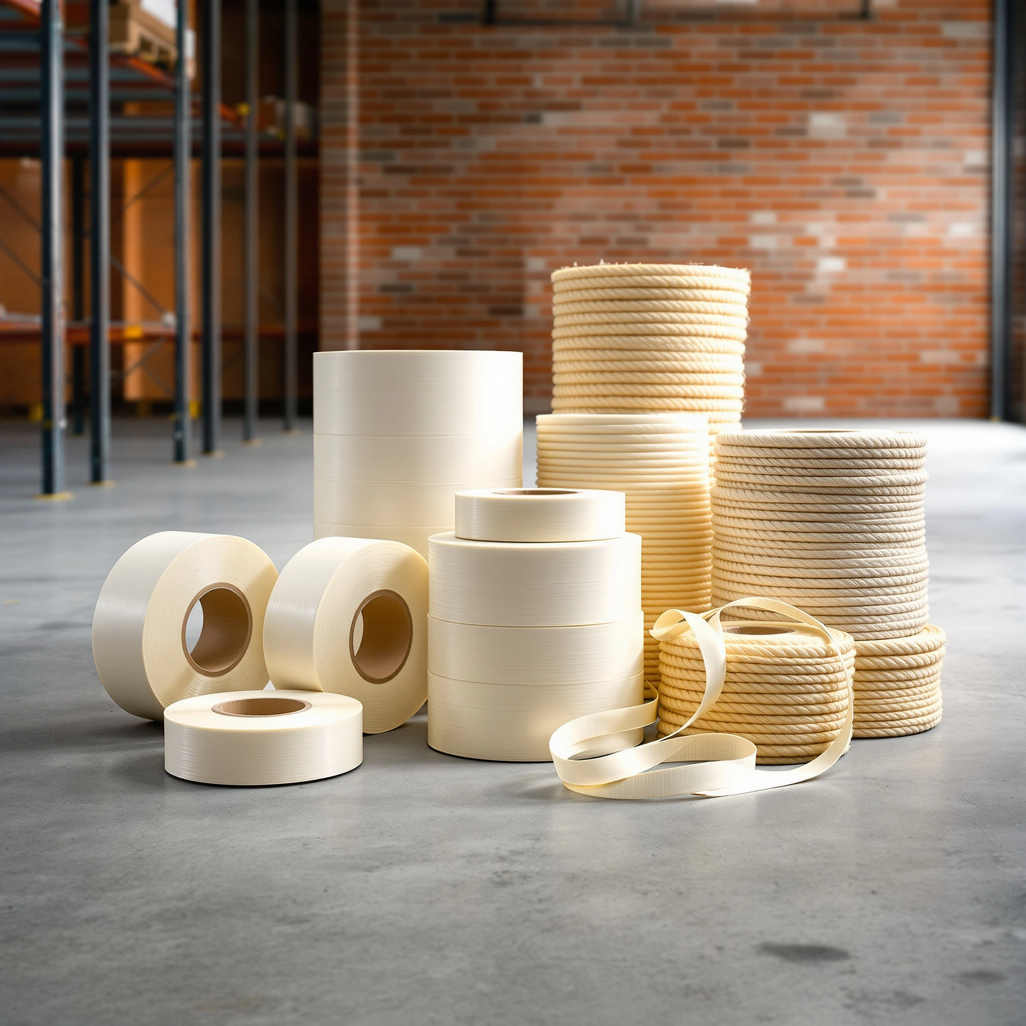 Industrial rope storage and transport operations with heavy-duty metal reels#1.5