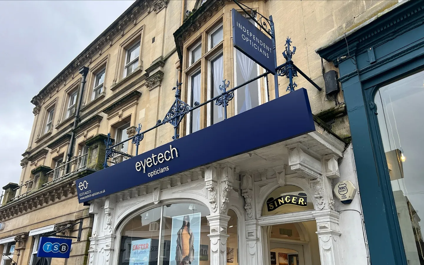 Eyetech Opticians independent opticians storefront location in historic building