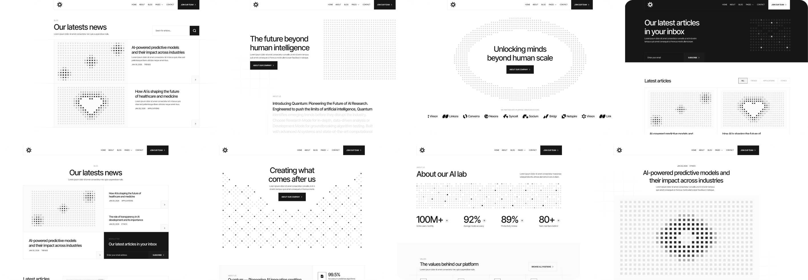 Template Pages - Quantum | Webflow Template