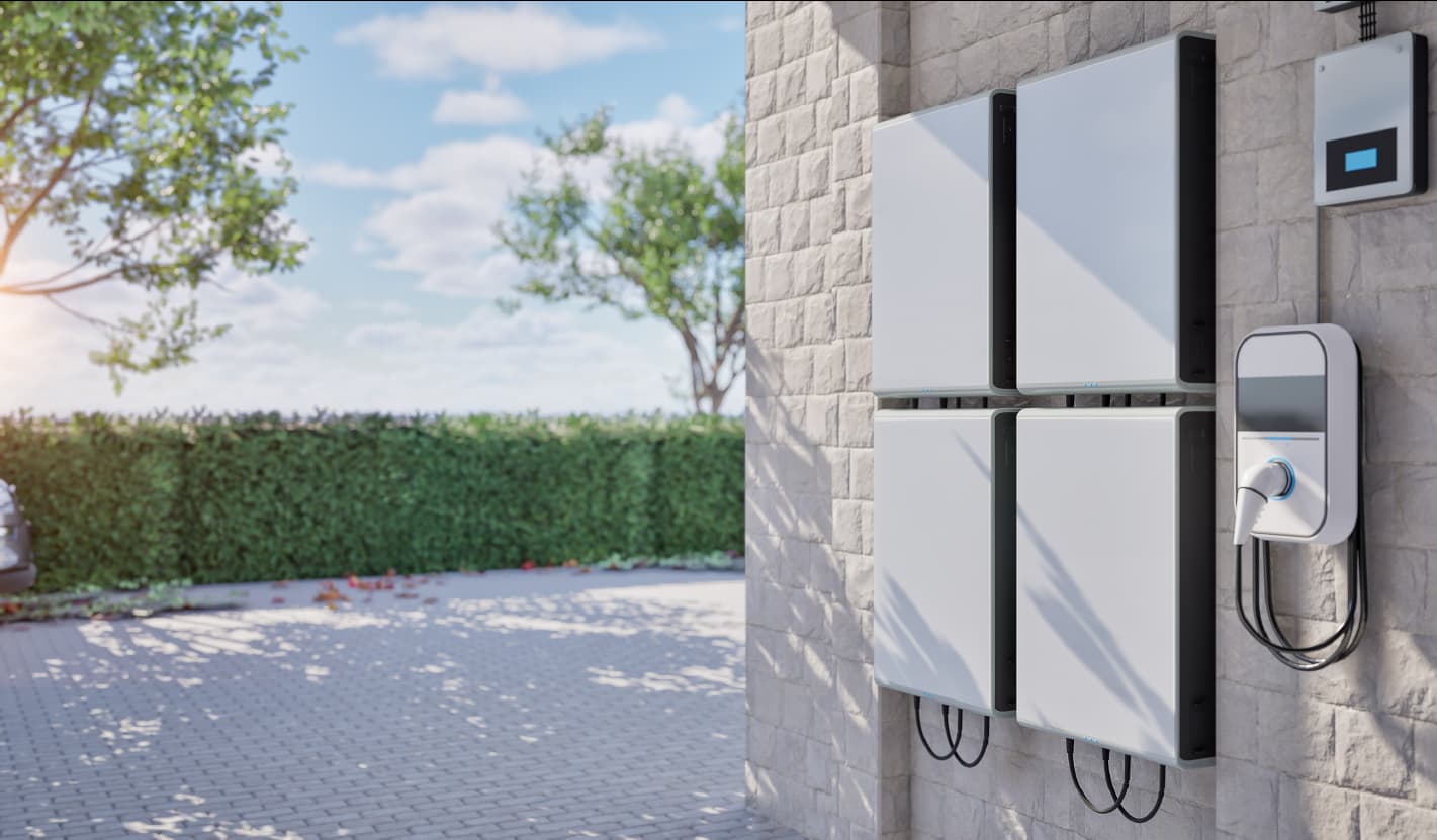 Residential energy storage battery with electric vehicle charger