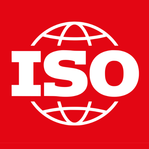 International Organization for Standardization logo white on a red background which directs to their page on the SMART program