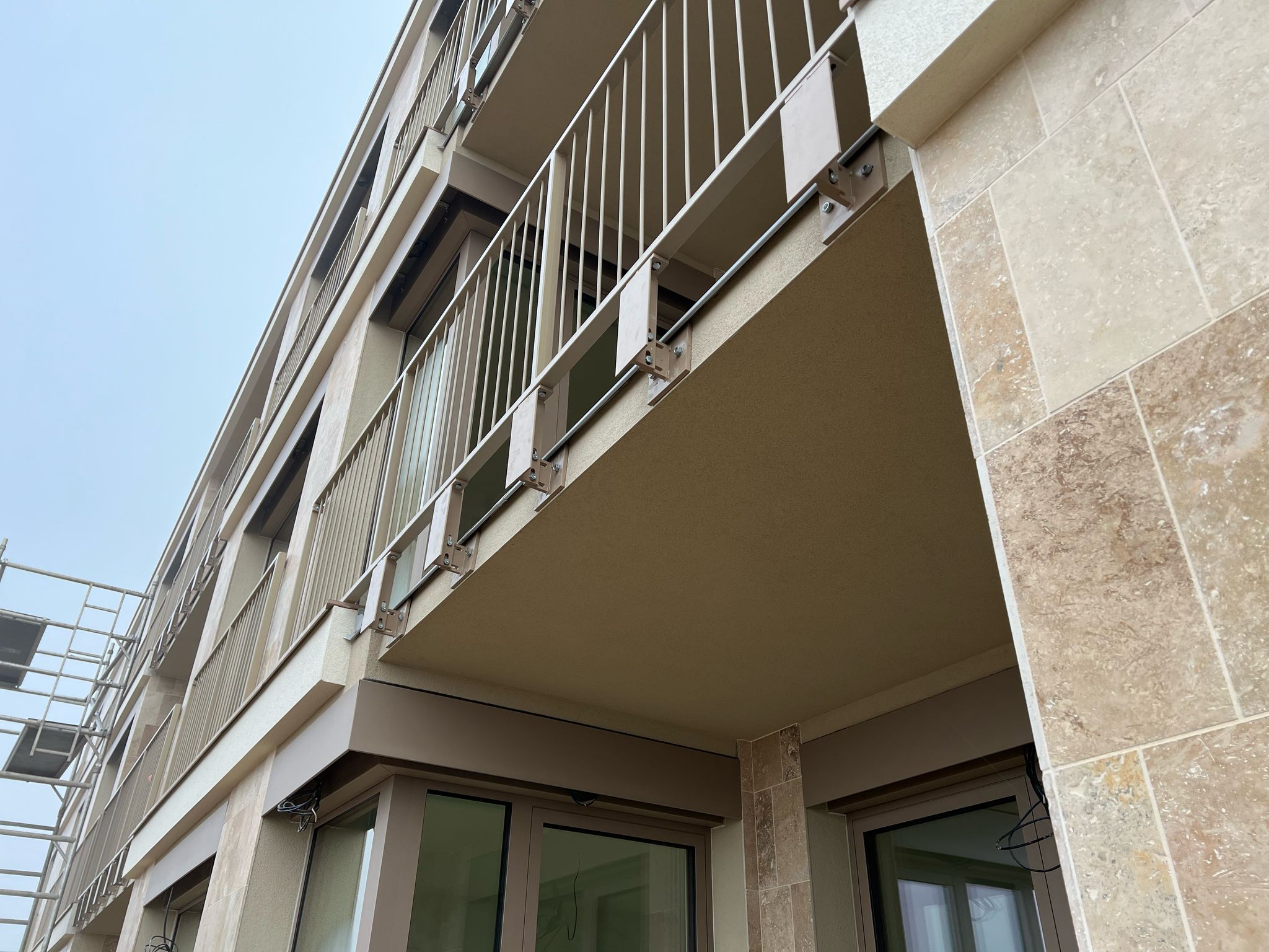 Exterior balcony railings