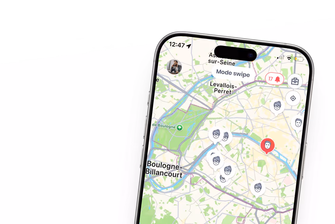 Maquette de l’application mobile CRM Leadvalue pour gérer ses leads en déplacement