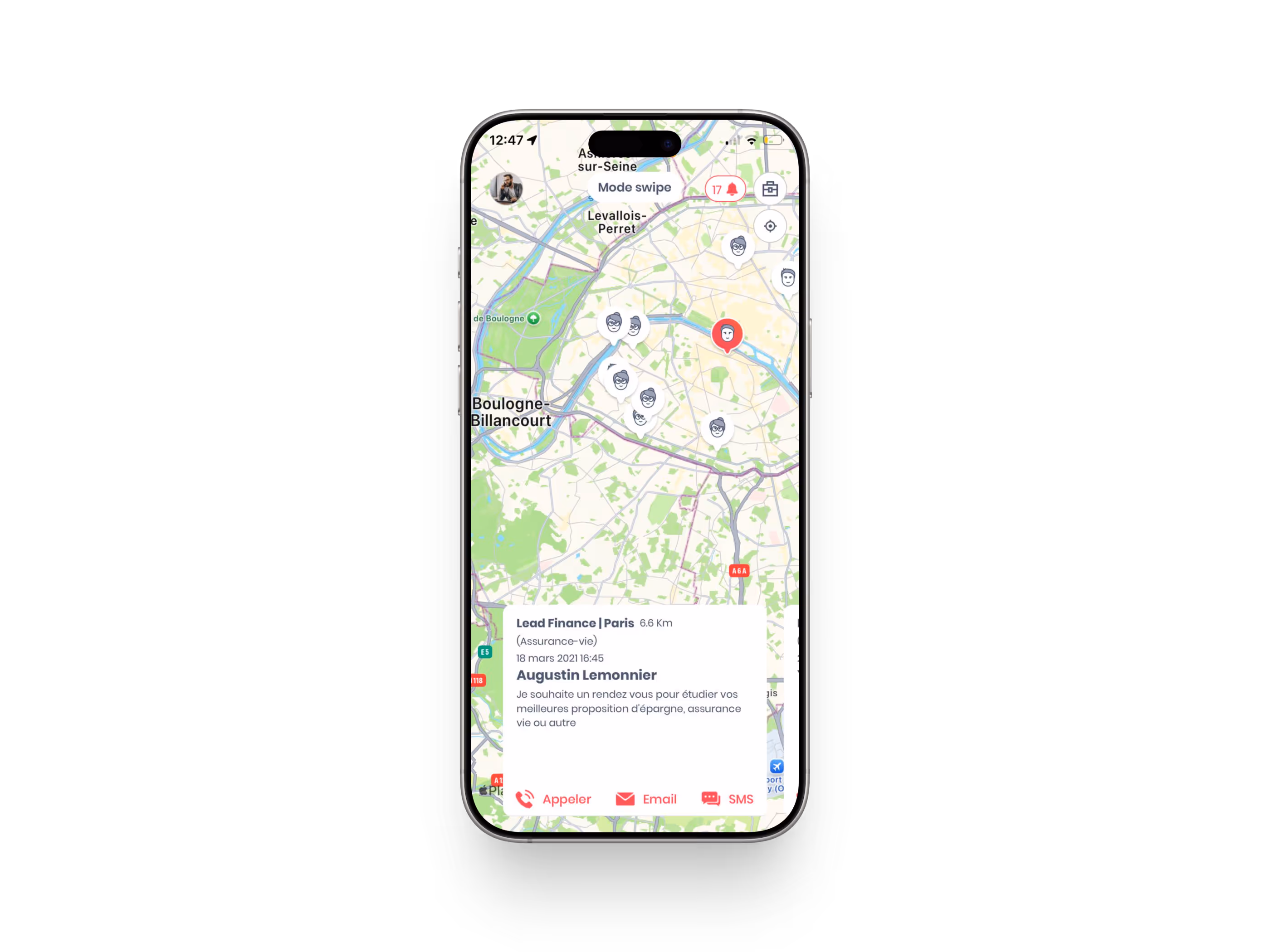 CRM Leadvalue sur mobile - suivi et traitement des prospects en temps réel