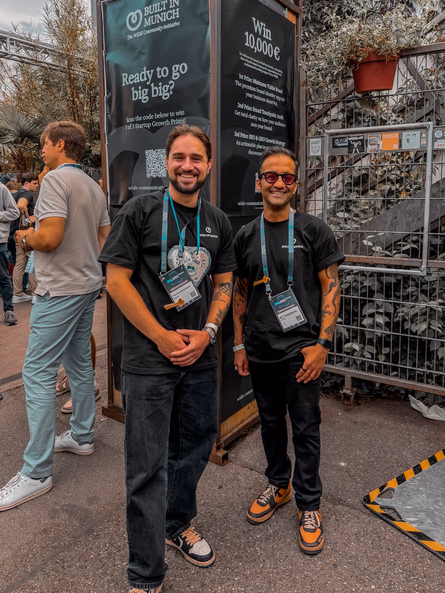 Ali Hashemi and Thomas Widemann in Munich Startup Festival with Built in Munich booth
