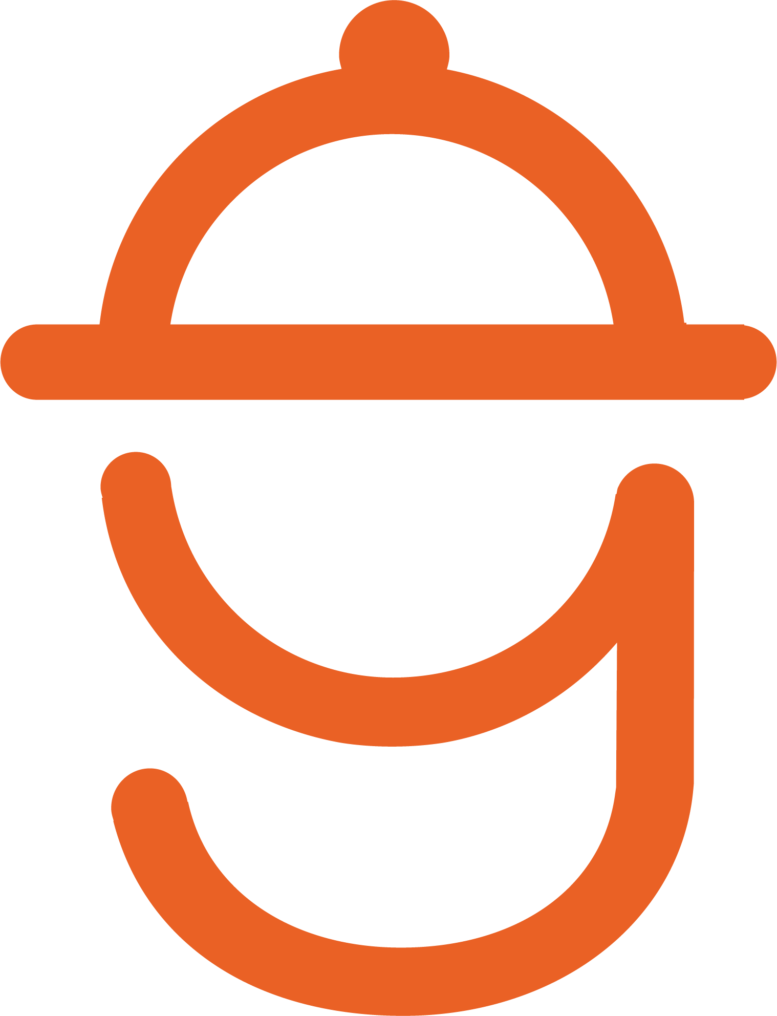 Orange stylized logo combining a chef's cloche and the letter 'g'.