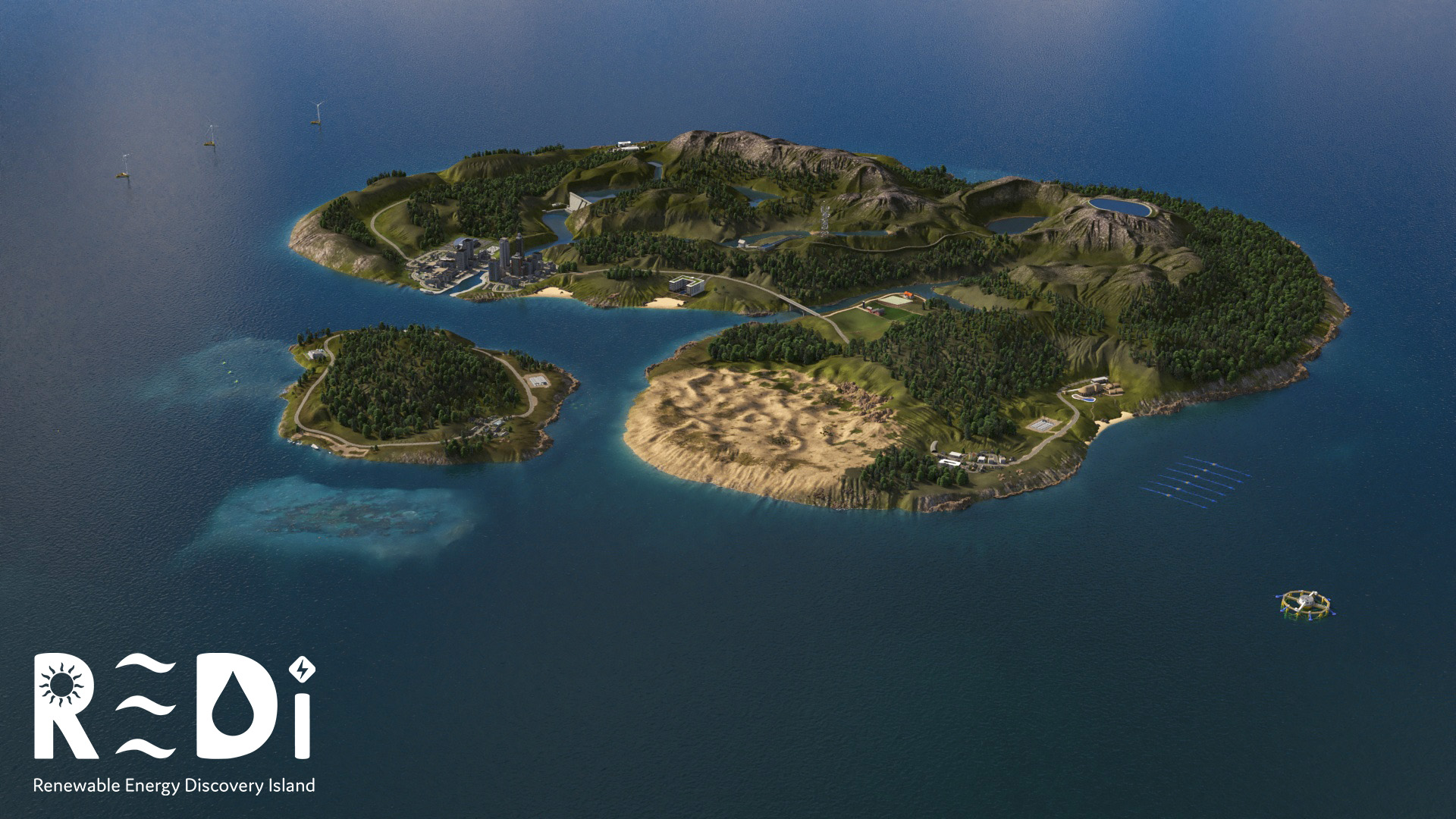 Overview of REDi Island with the REDi Identifier in the bottom left corner.