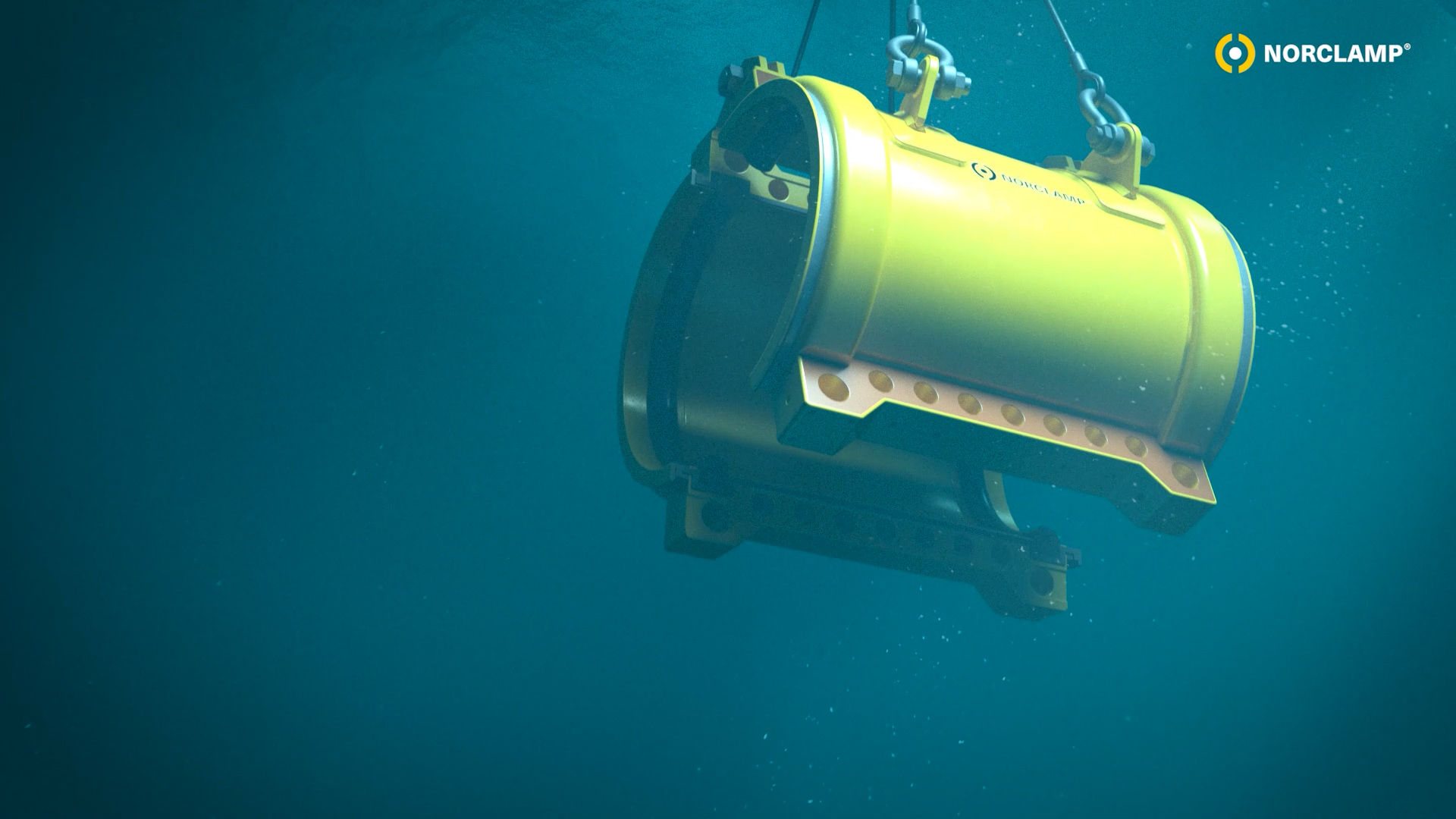 Norclamp Infinity clamp being lowered subsea.