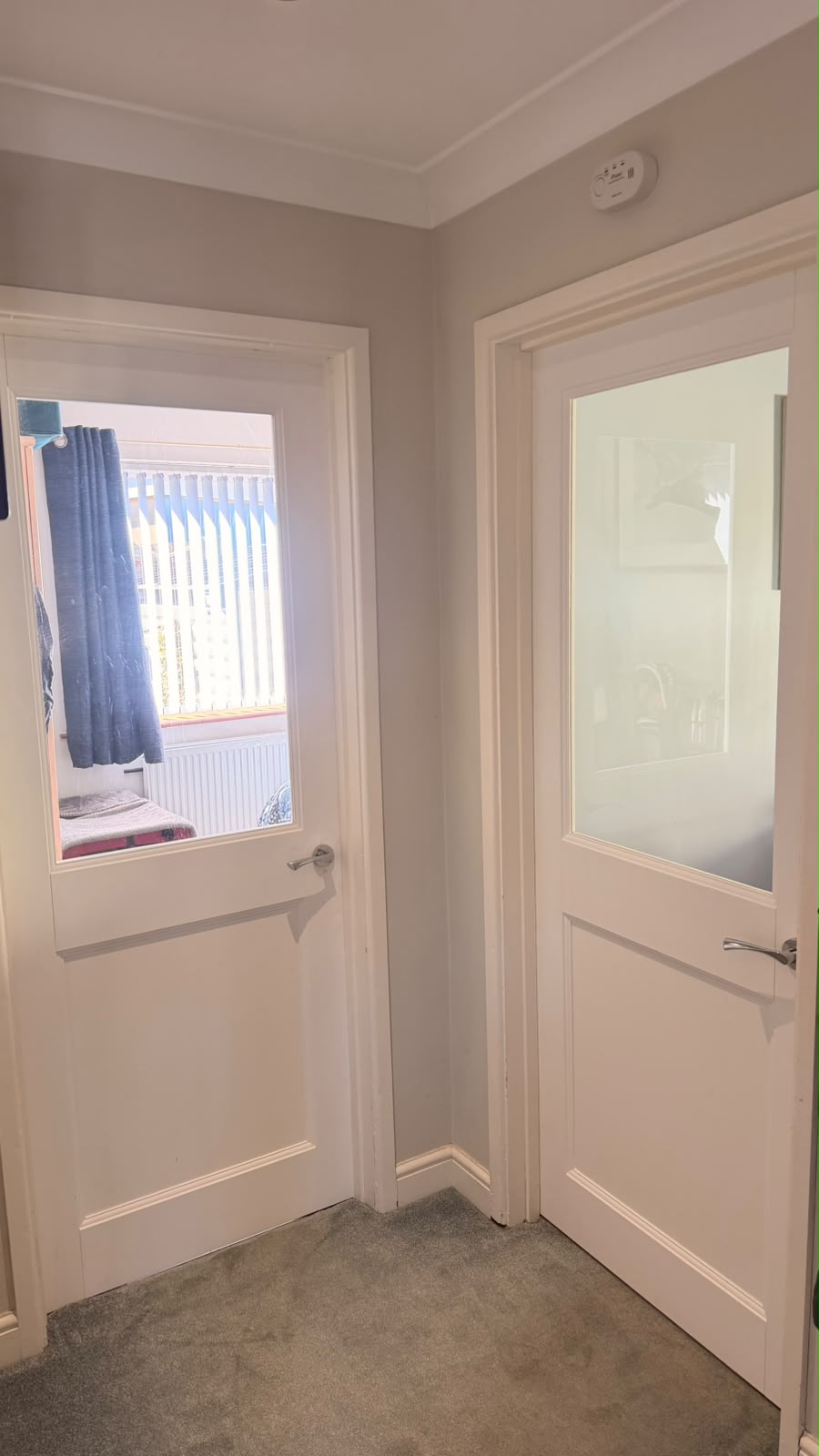 Two Primed Elmbridge glazed internal doors fitted in Farnborough